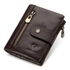 Genuine Leather Slim Wallet with Zipper Coin Pocket Trendha