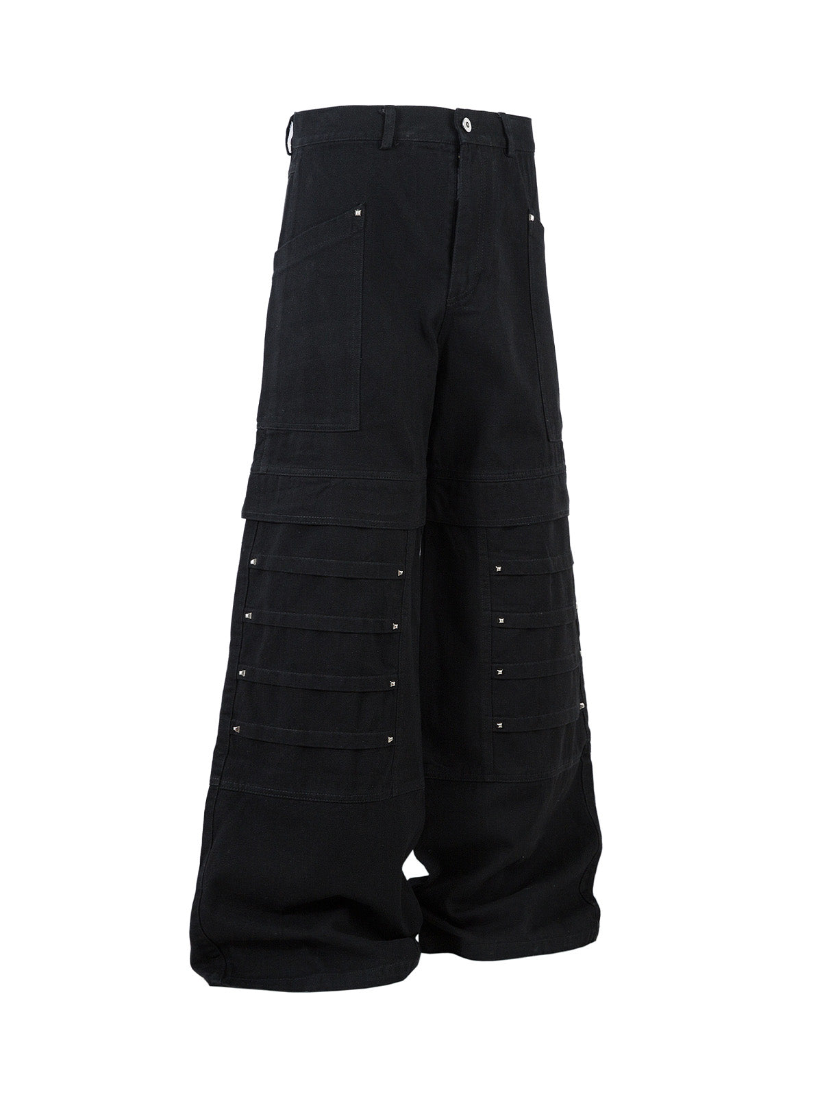 Deconstructed Split Rivet Cargo Jeans - Goatlv