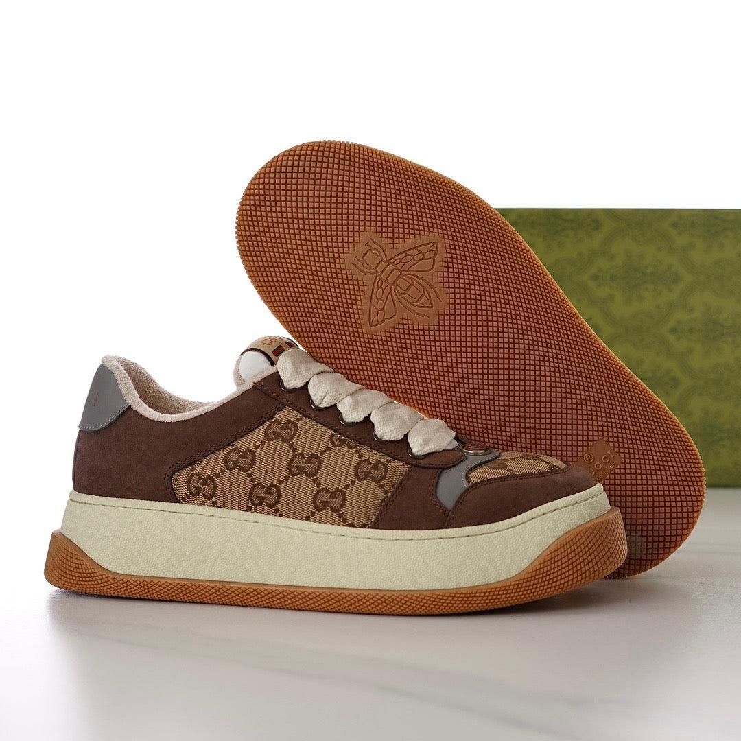 GCI Men's Screener Beige and Ebony Original Canvas Sneakers-183 Designer Sneakers