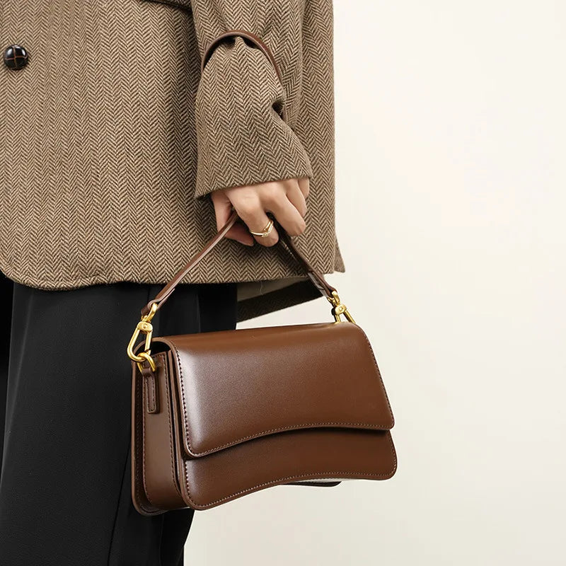 Genuine Leather Vintage Shoulder Bag for Women – High-Quality Underarm Handbag Trendha