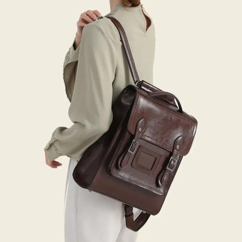 Vintage Genuine Leather Backpack Trendha
