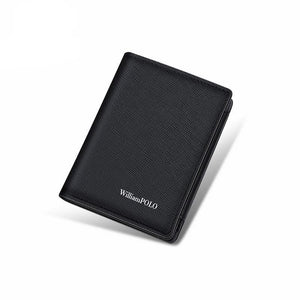 Men's Short Leather Wallet – Genuine Cowhide Card Holder with Coin Pocket Trendha