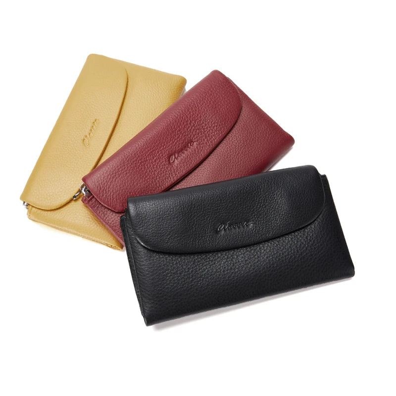 Genuine Leather Trifold Wallet with Coin Purse and Card Holder Trendha