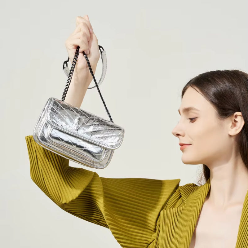 Genuine Leather Small Square Shoulder Bag Trendha