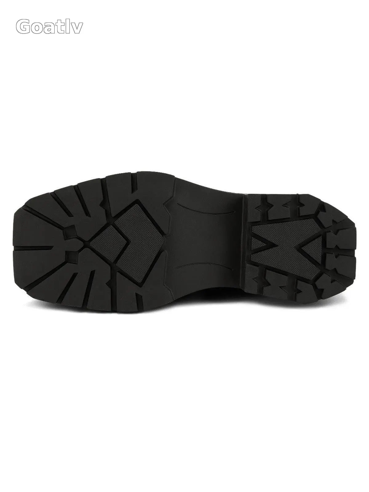 Black Square Toe Leather Shoes - 2119 - Goatlv