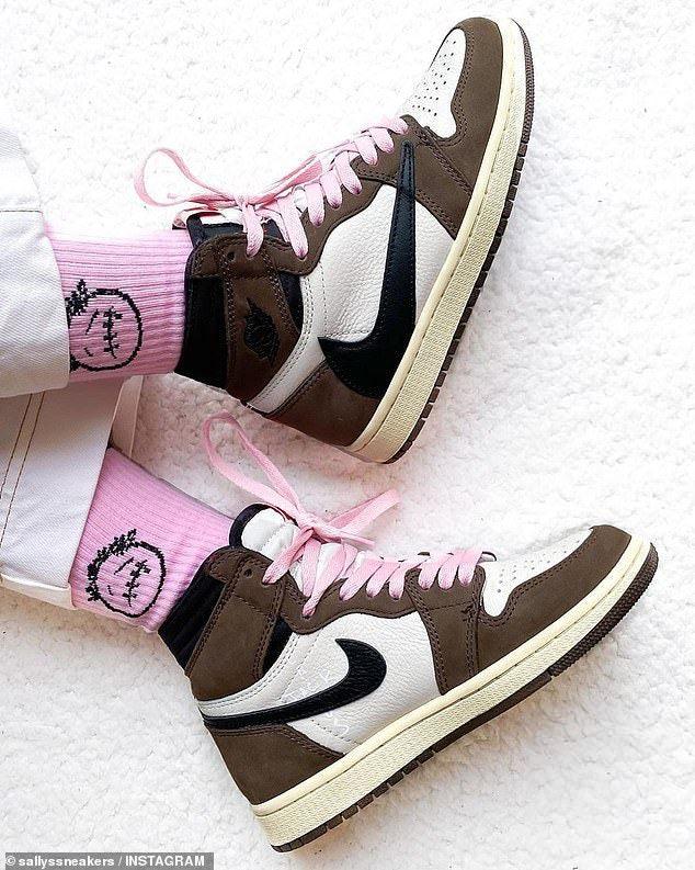 Custom Brown T-Scott x Fragment x Air Jordan 1 High Q ( Customs And Box ), Jordan 1 Sneakers Active CACTUS JACK sneakerhypesusa