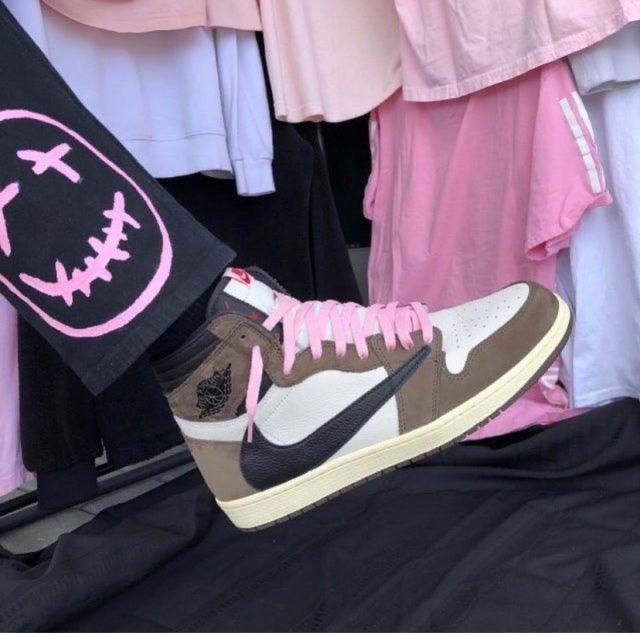 Custom Brown T-Scott x Fragment x Air Jordan 1 High Q ( Customs And Box ), Jordan 1 Sneakers Active CACTUS JACK sneakerhypesusa