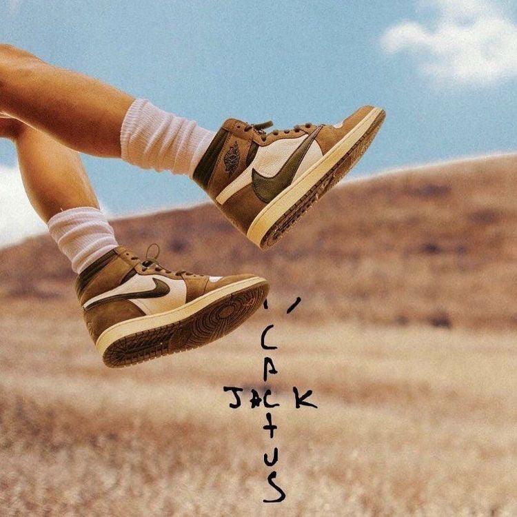 Custom Brown T-Scott x Fragment x Air Jordan 1 High Q ( Customs And Box ), Jordan 1 Sneakers Active CACTUS JACK sneakerhypesusa