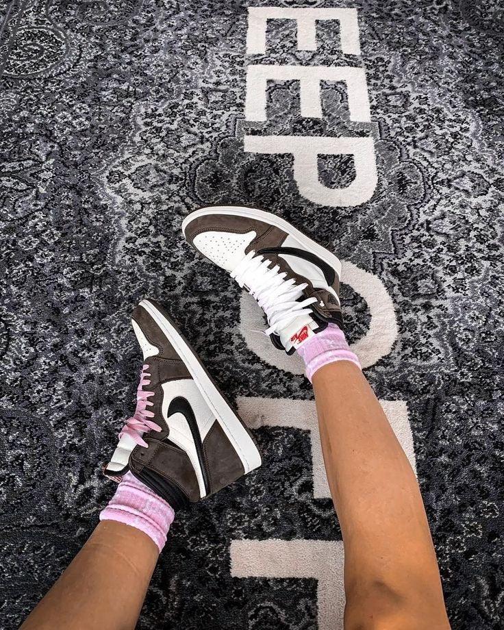 Custom Brown T-Scott x Fragment x Air Jordan 1 High Q ( Customs And Box ), Jordan 1 Sneakers Active CACTUS JACK sneakerhypesusa