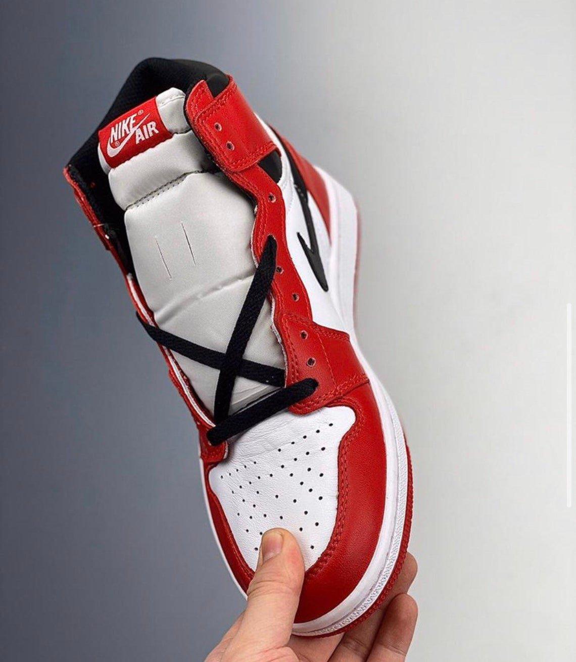 Custom RED Black White Jordan 1 CHICAGO High Q - sneakerhypesusa