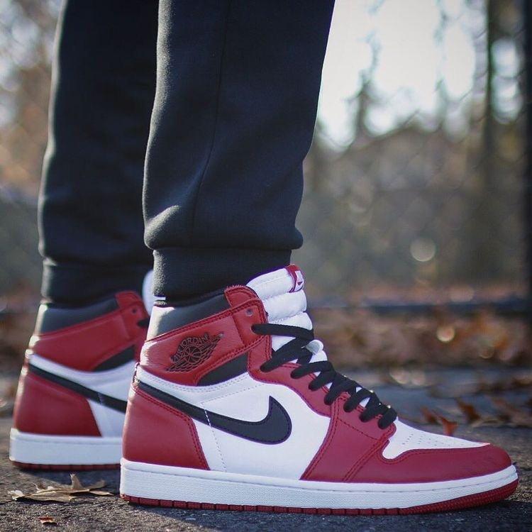 Custom RED Black White Jordan 1 CHICAGO High Q - sneakerhypesusa