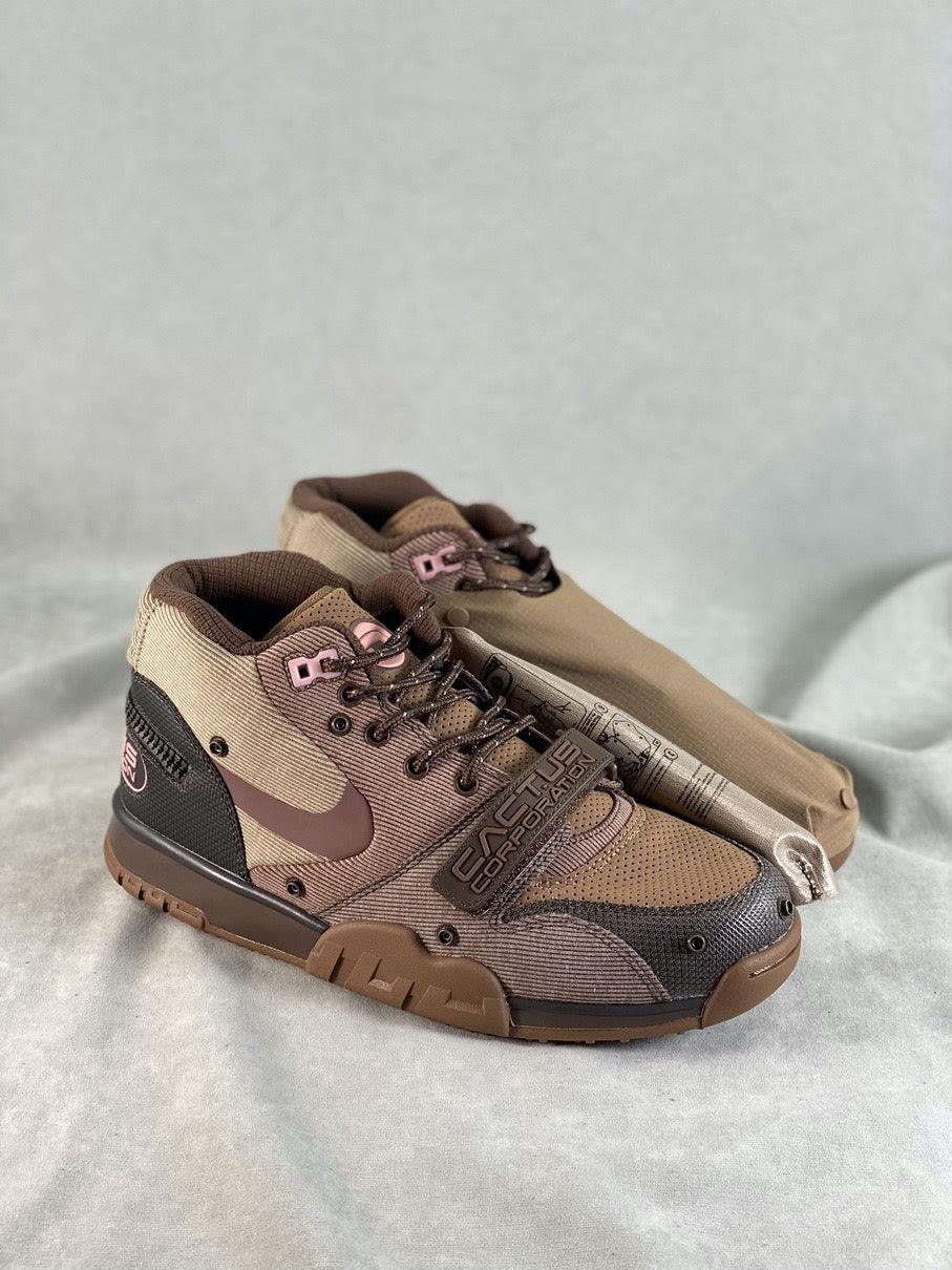 Custom Travis Scott x Air Trainer 1 Wheat DR7515-200 - sneakerhypesusa