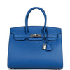 Birkin Sellier 30 Bleu France Epsom Palladium Hardware Kilta bags
