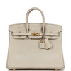 HRMS Birkin 25 Beton Matte Alligator Gold Hardware.