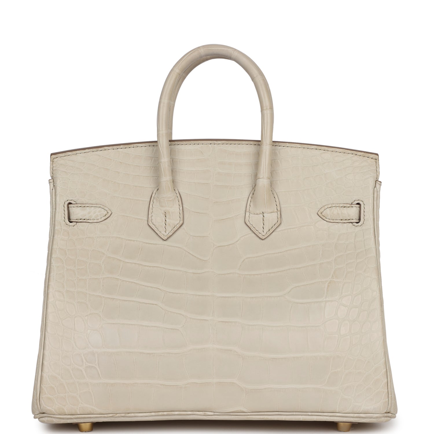 HRMS Birkin 25 Beton Matte Alligator Gold Hardware.