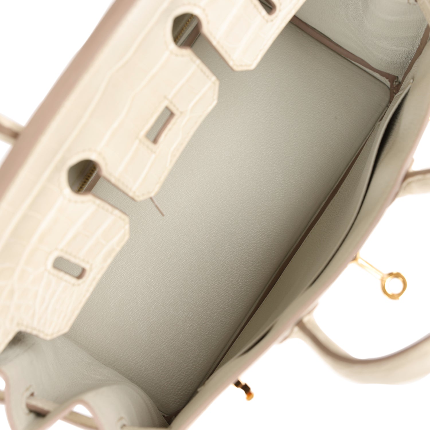 HRMS Birkin 25 Beton Matte Alligator Gold Hardware.