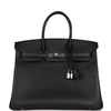 HRMS Birkin 35 Black Epsom Palladium Hardware.
