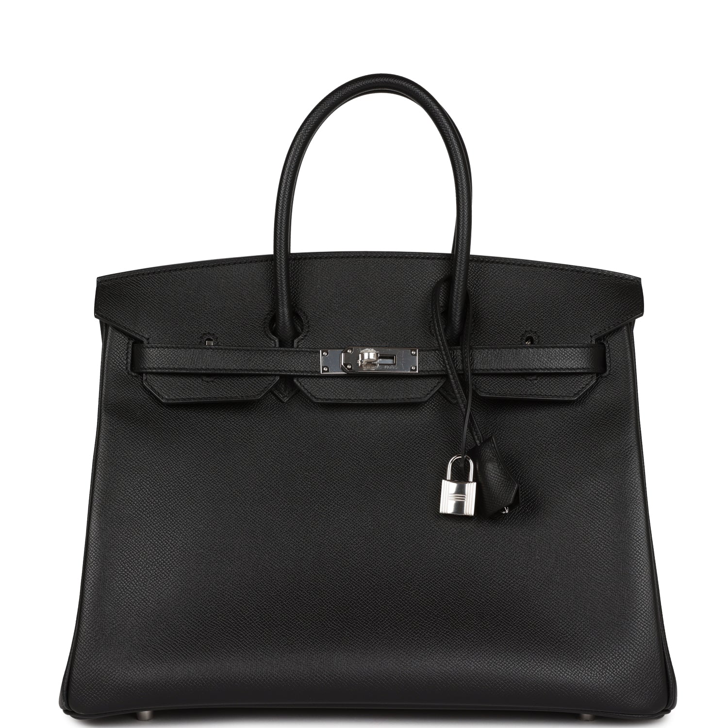 HRMS Birkin 35 Black Epsom Palladium Hardware.