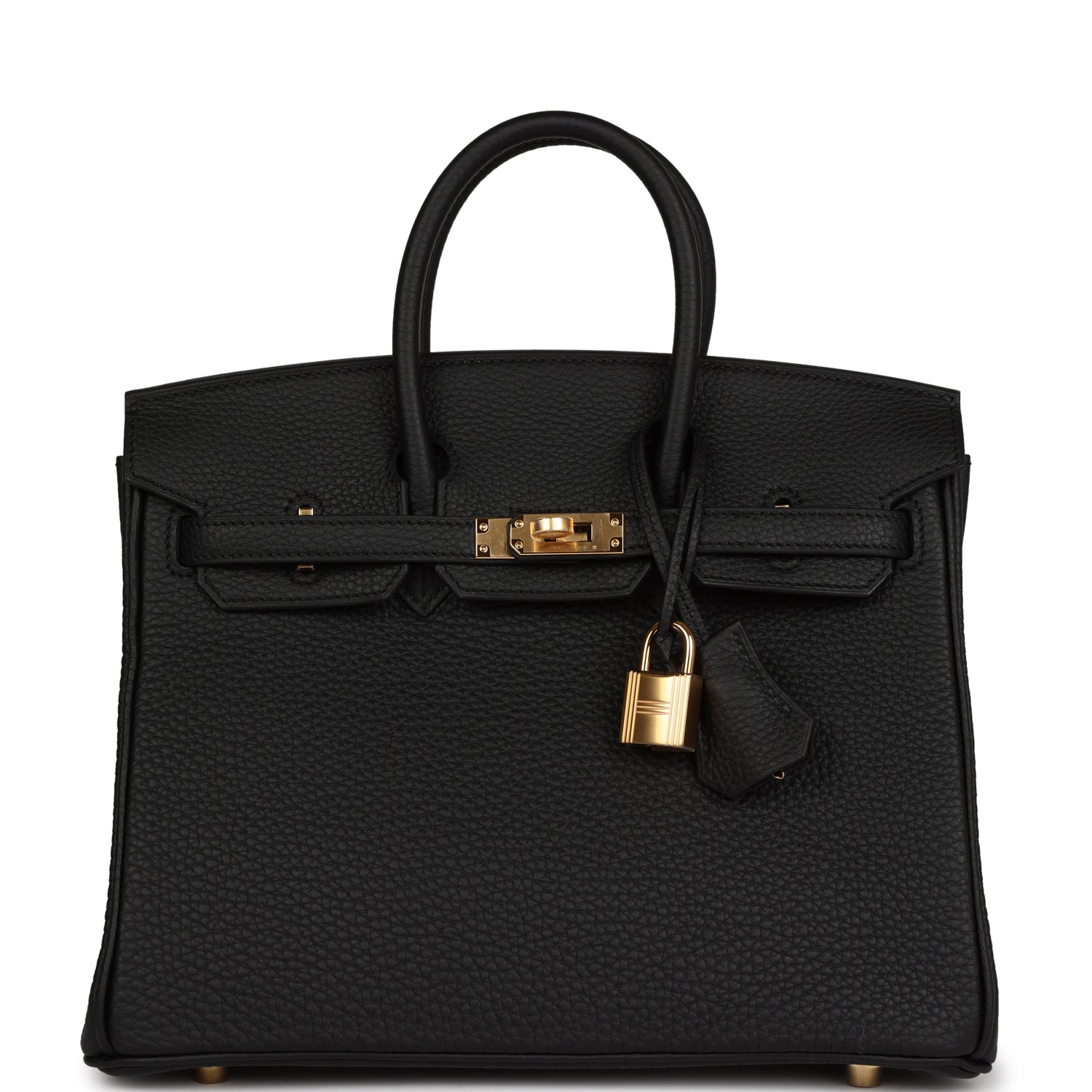 HRMS Birkin 25 Black Togo Gold Hardware.