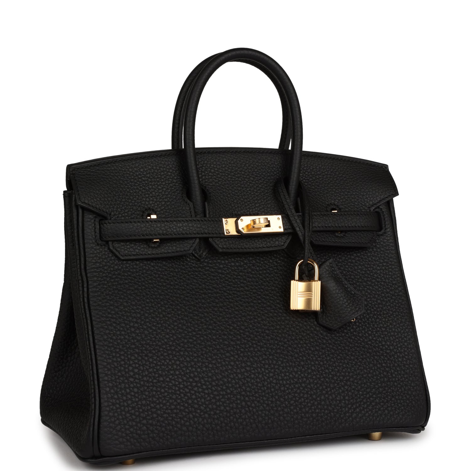 HRMS Birkin 25 Black Togo Gold Hardware.