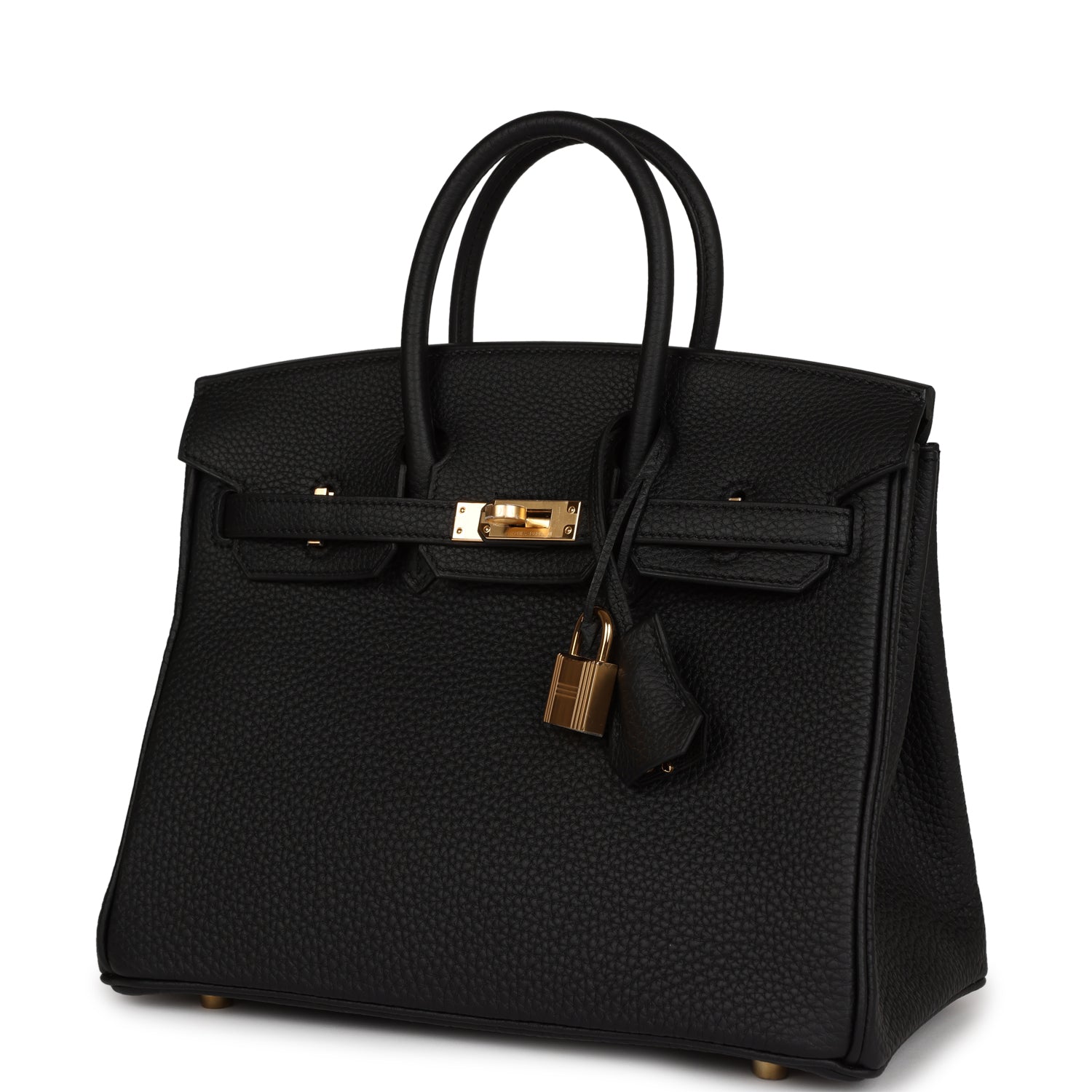 HRMS Birkin 25 Black Togo Gold Hardware.