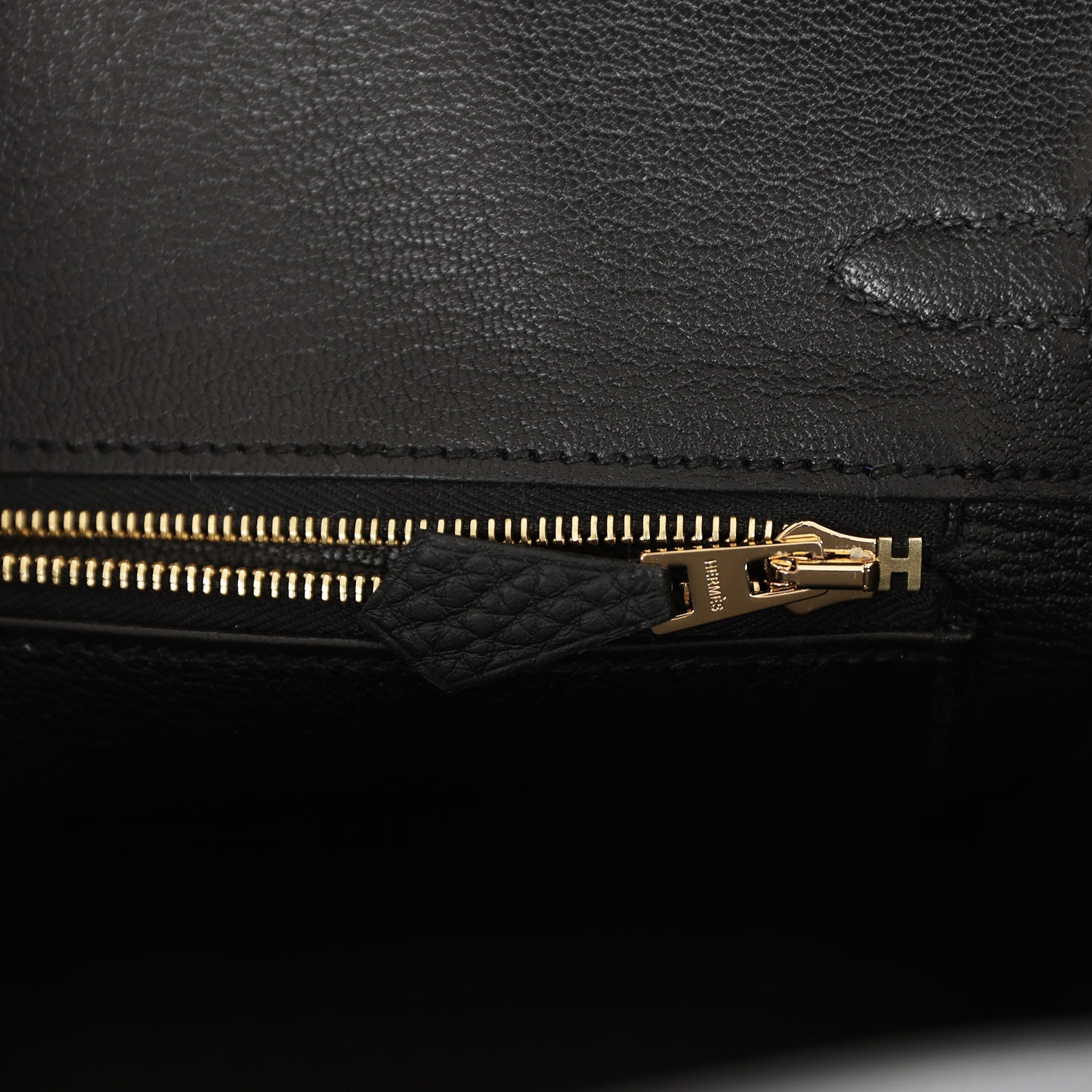 HRMS Birkin 25 Black Togo Gold Hardware.