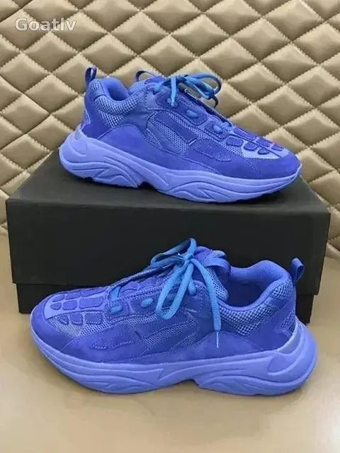 High Quality Cowhide Stitched Bone Shape Unisex Sneakers - Goatlv