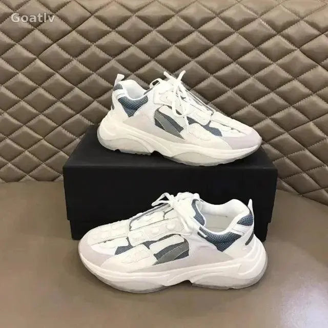 High Quality Cowhide Stitched Bone Shape Unisex Sneakers - Goatlv
