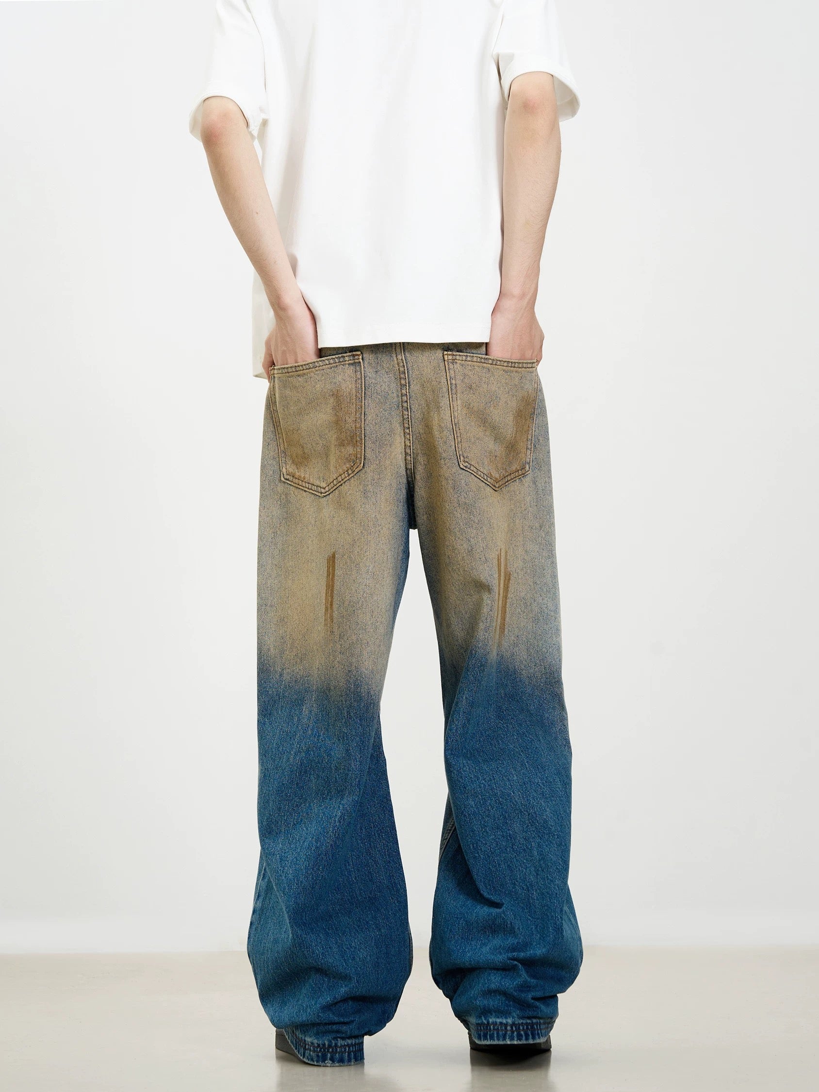 Goatlv Retro Ripped Washed Patina Street Hip-Hop Jeans - Goatlv