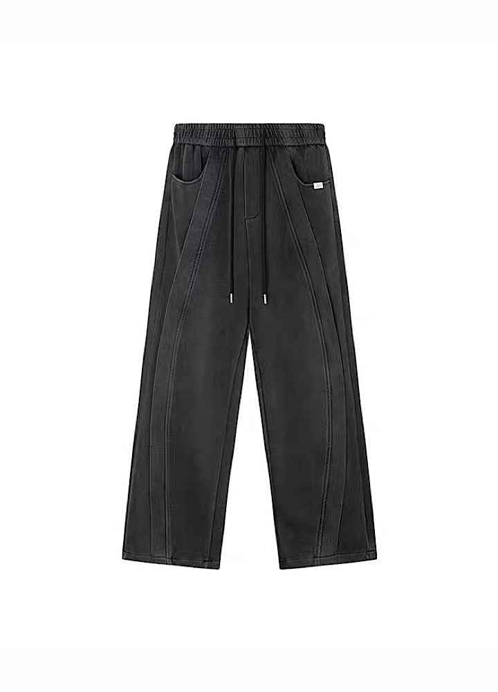 Wide-Leg Washed Drawstring Pants