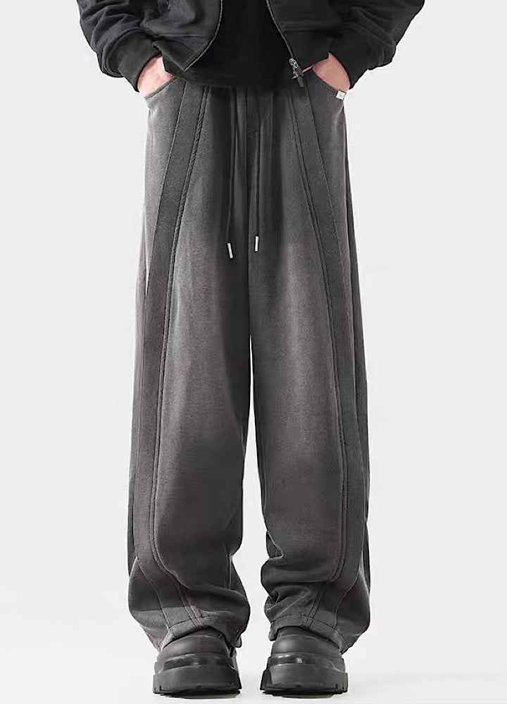 Wide-Leg Washed Drawstring Pants