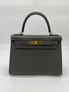 HRMS Kelly II Sellier 28 Gris Meyer Epsom Leather.