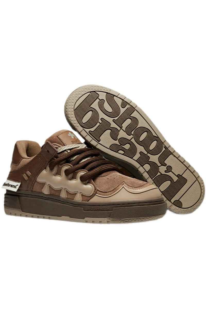 Pattern Platform Sneakers Brown Mocha