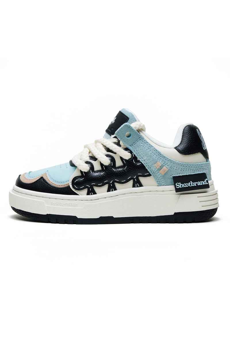 Platform Sneakers Light Blue Black White