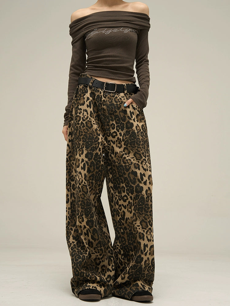 Wild Leopard Print Jeans - Goatlv