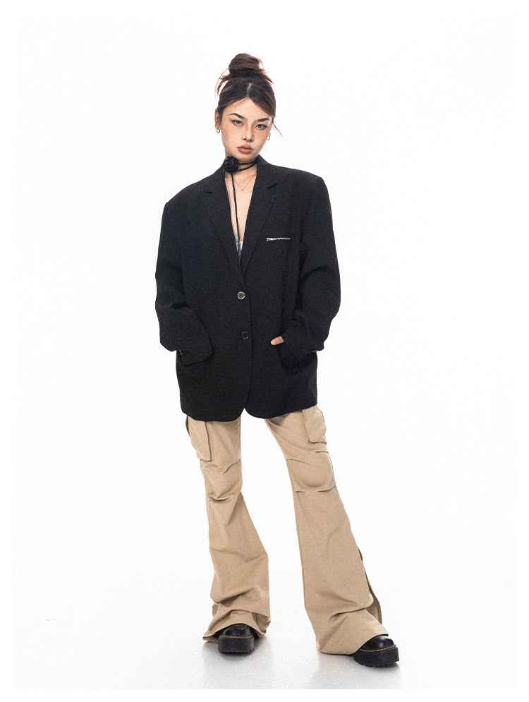 Zipper Pocket Design Suit Jacket