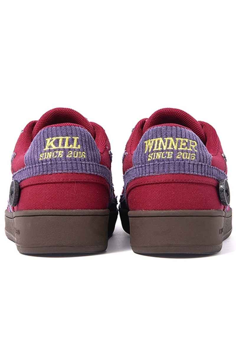 Coral Red Textured Low-Top Sneakers