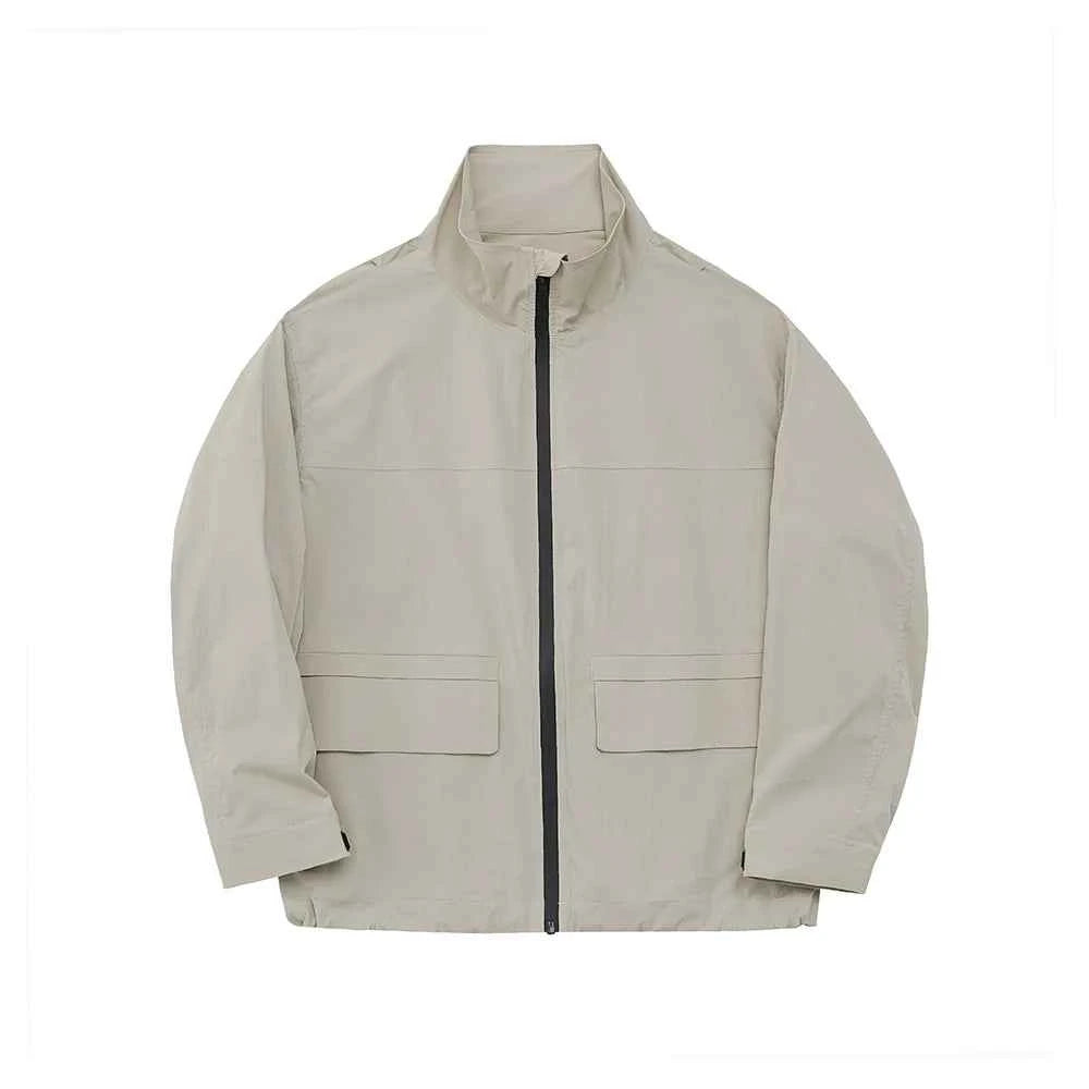 Zipper High-Neck Structural Windbreaker Jacket