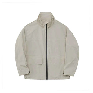 Zipper High-Neck Structural Windbreaker Jacket