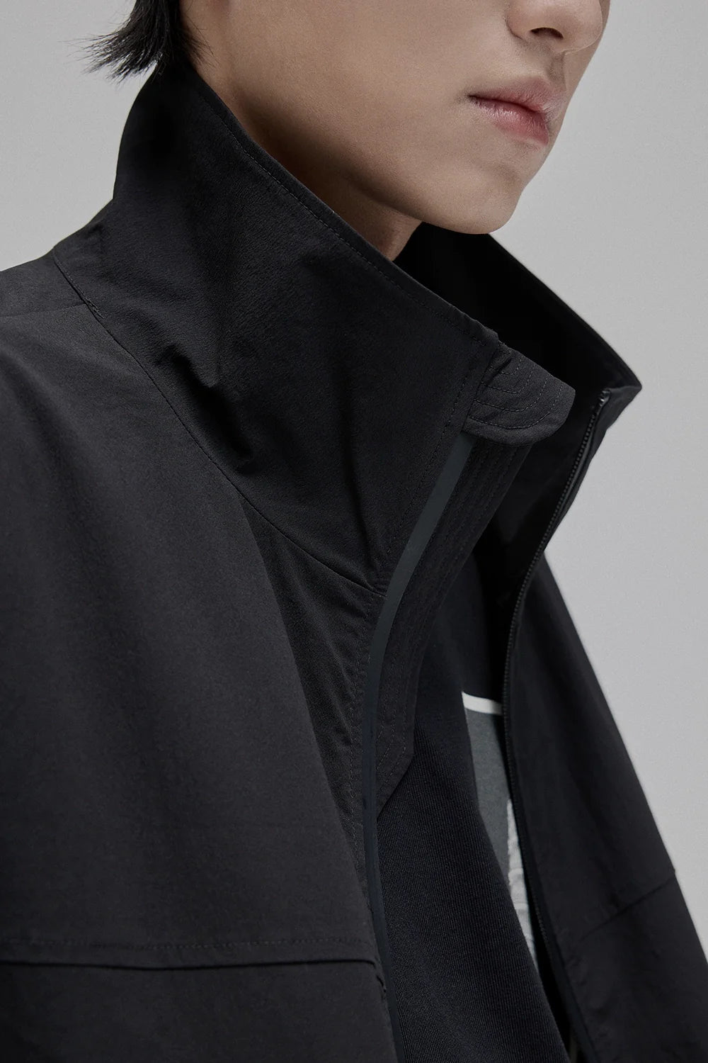 Zipper High-Neck Structural Windbreaker Jacket - Goatlv
