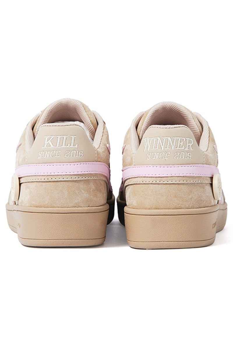 Beige Pink Suede Low-Top Sport Sneakers