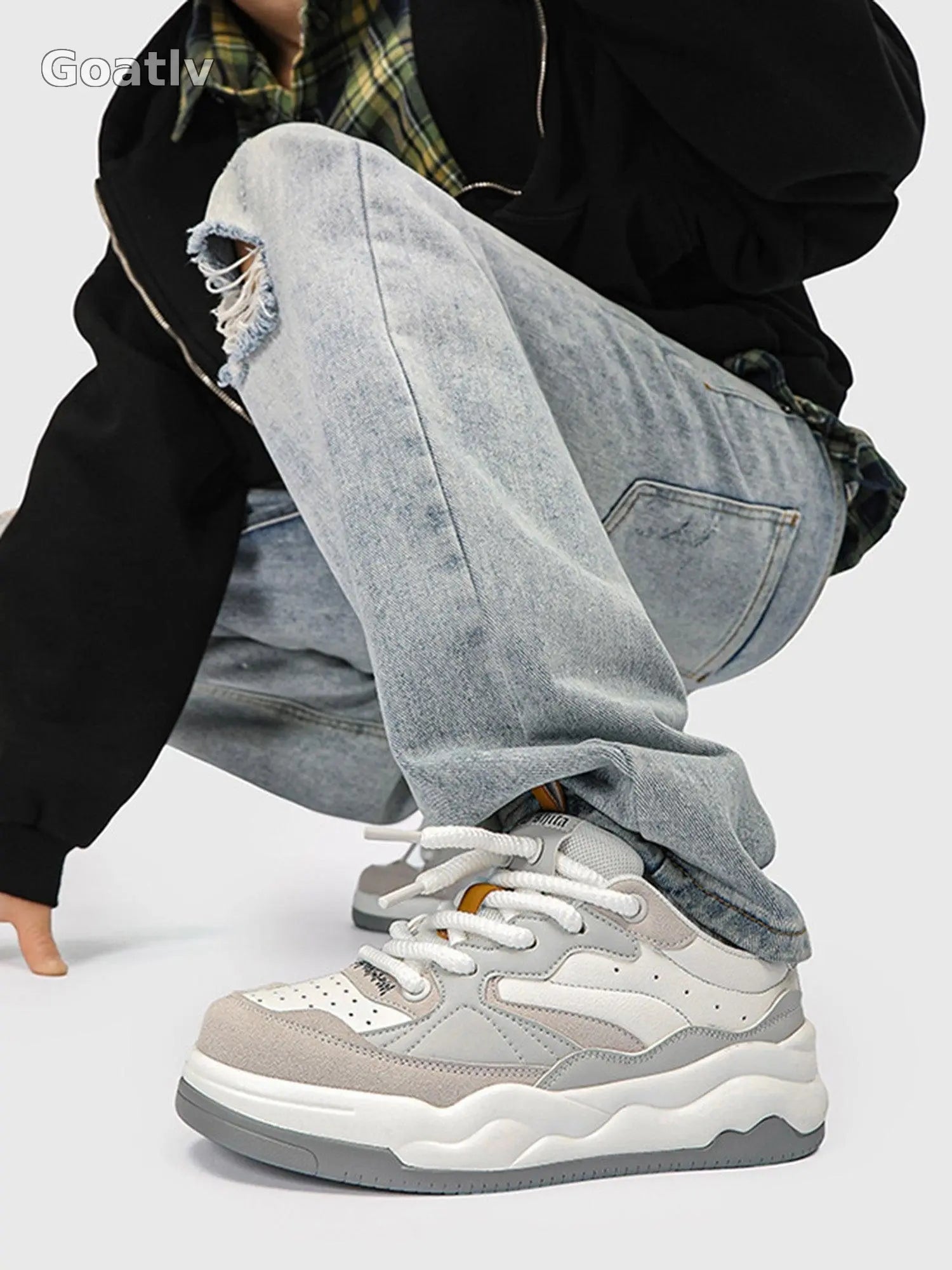 Panda Chunky Sole Sneakers - Goatlv