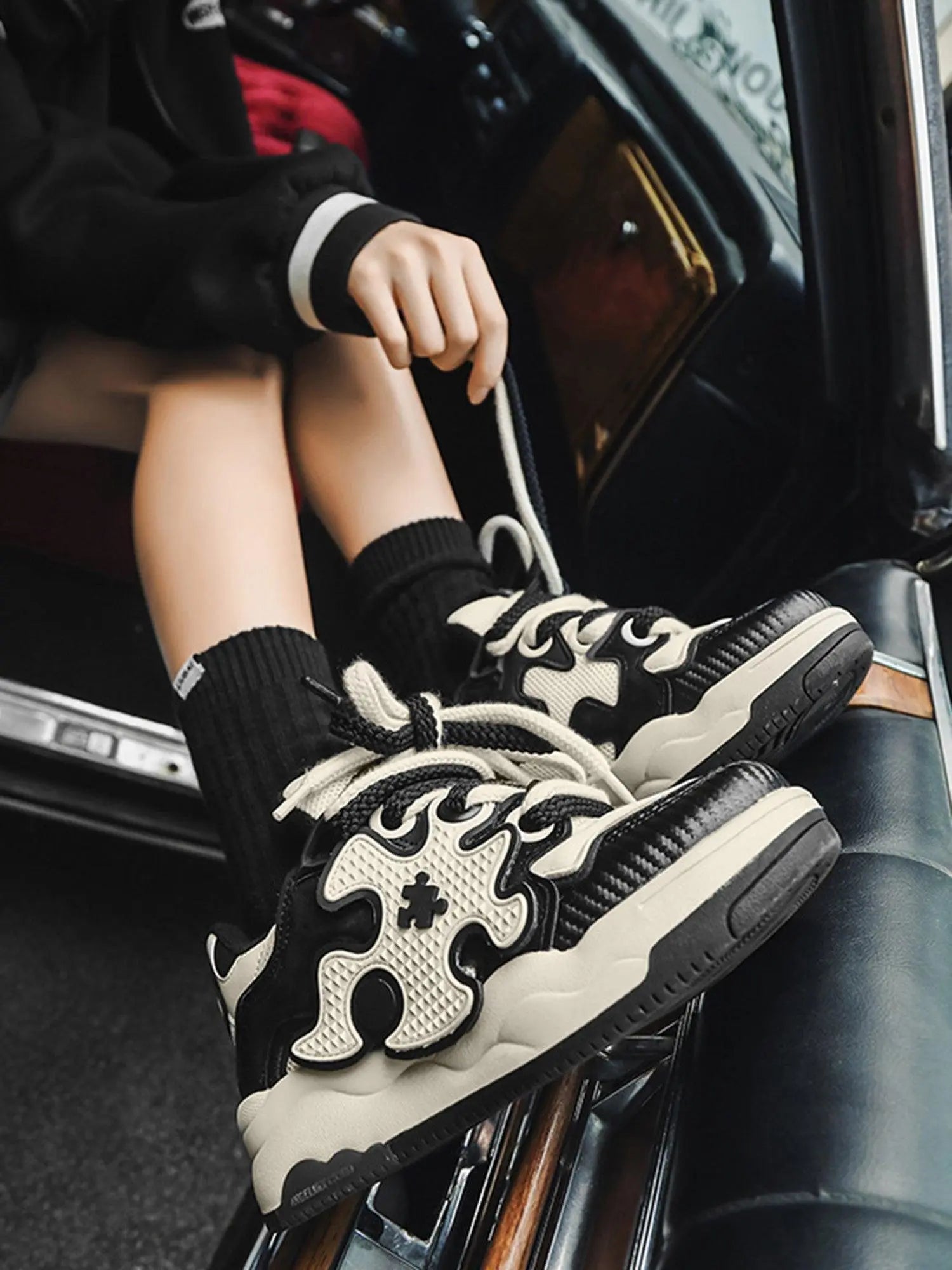 Retro Puzzle Sneakers - Goatlv