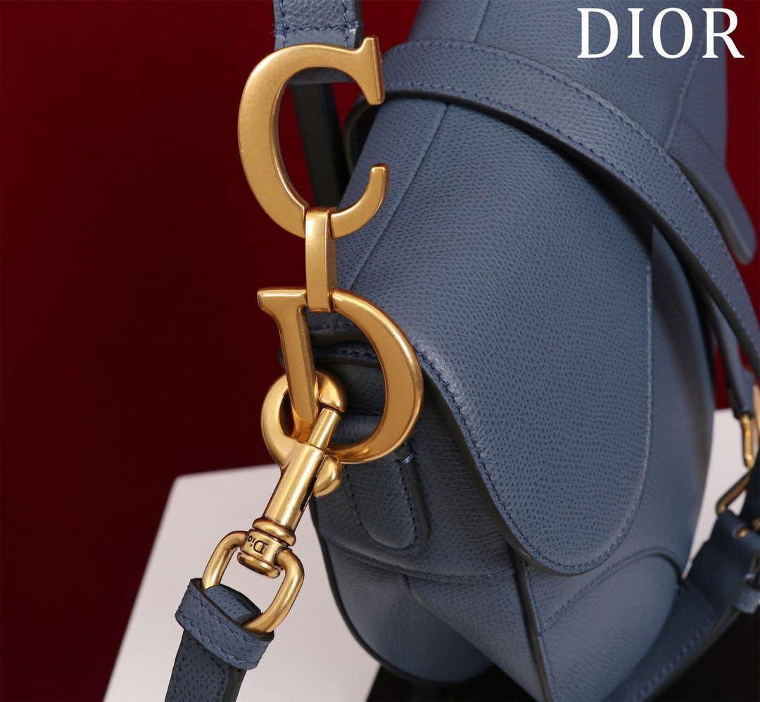 1984 - Saddle Bag With Strap Navy Blue Grained Calfskin - GoatLV