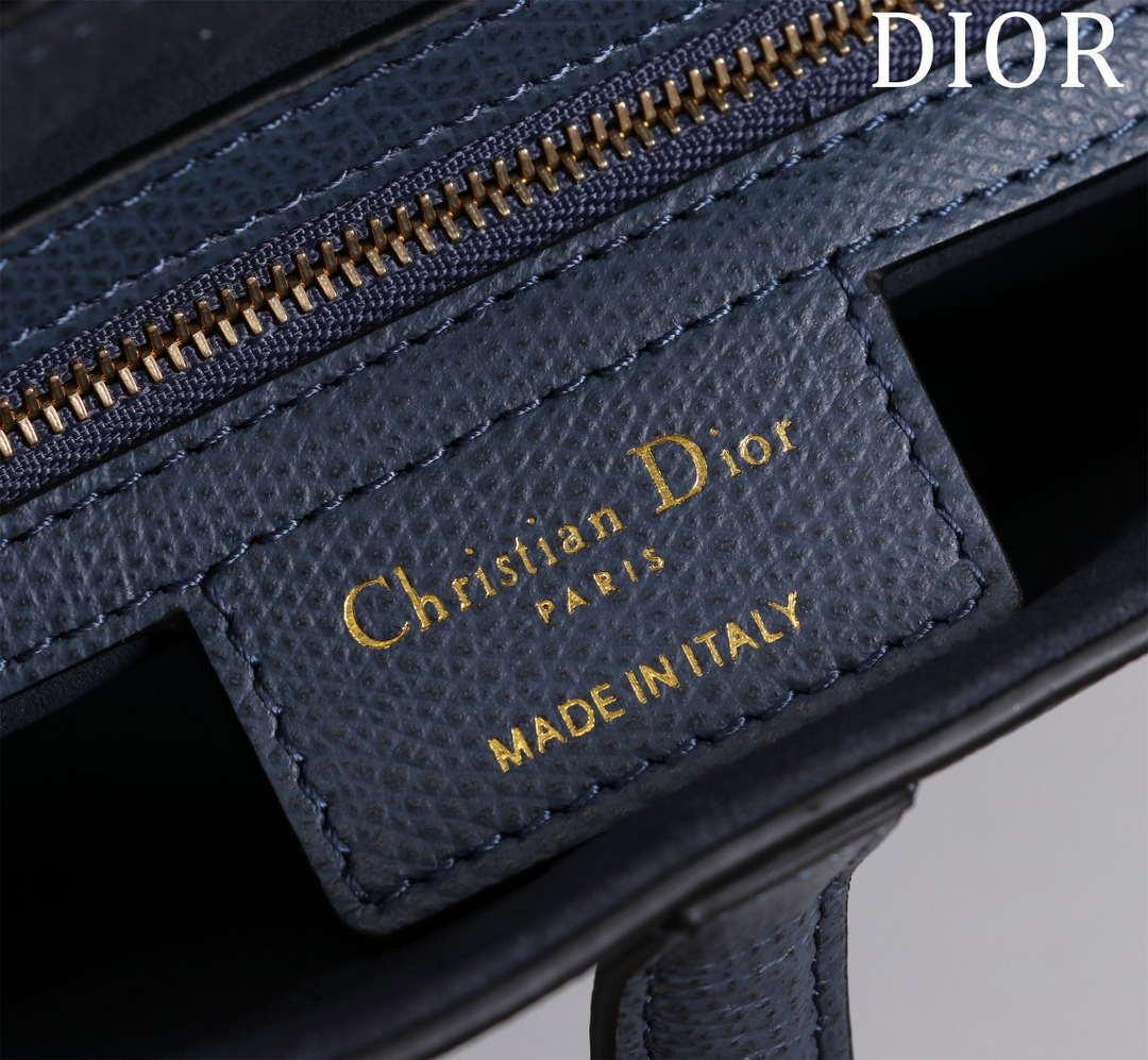 1984 - Saddle Bag With Strap Navy Blue Grained Calfskin - GoatLV