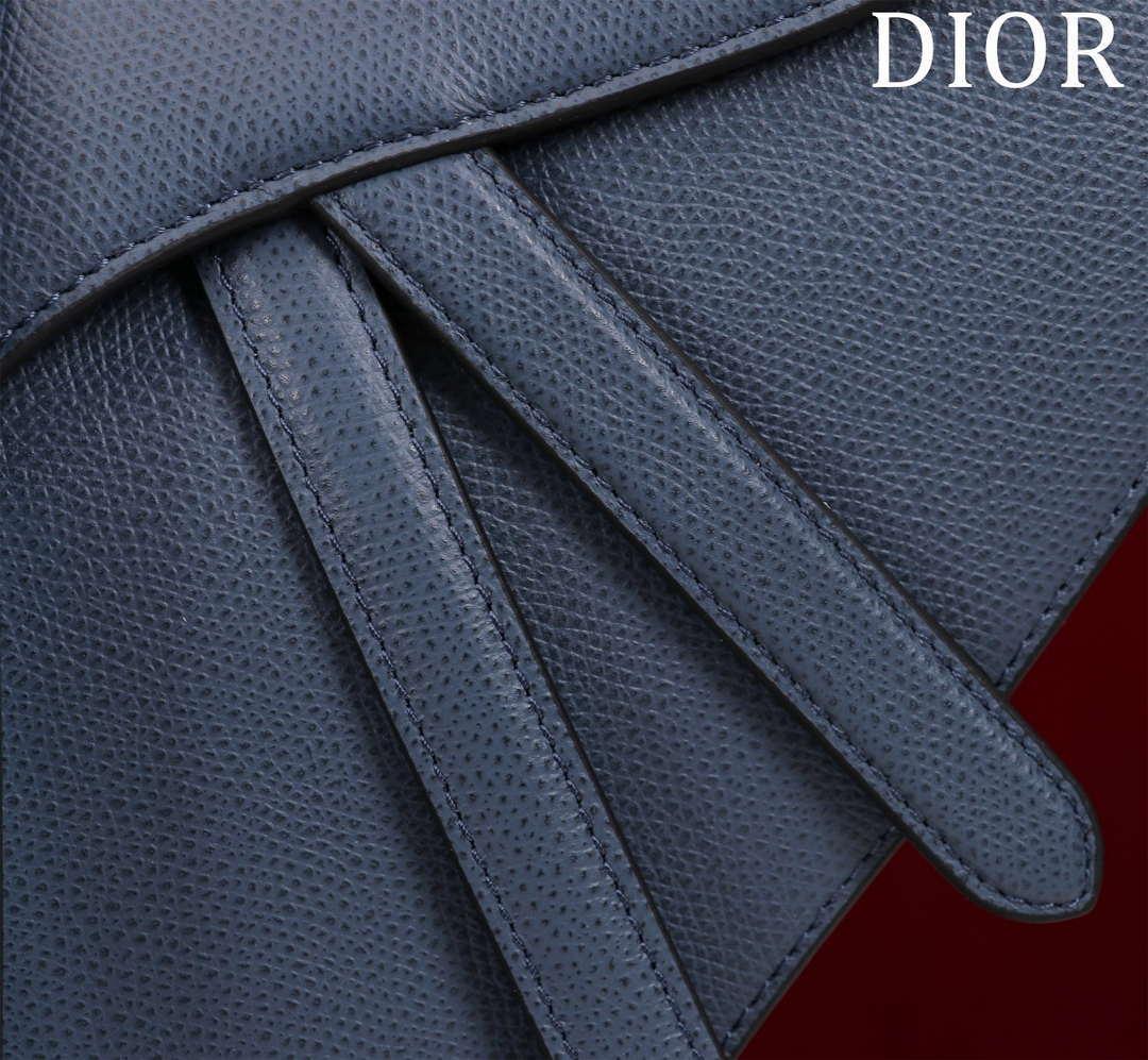 1984 - Saddle Bag With Strap Navy Blue Grained Calfskin - GoatLV