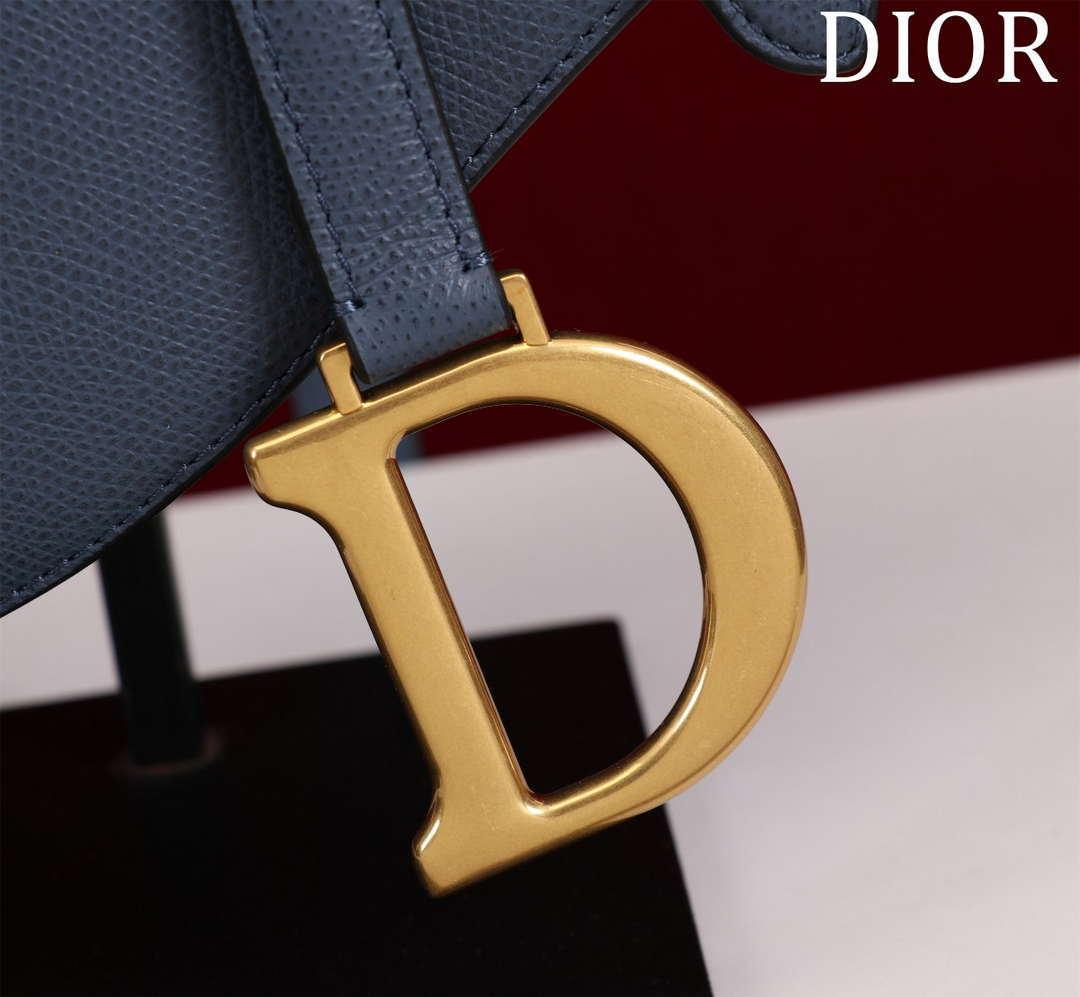 1984 - Saddle Bag With Strap Navy Blue Grained Calfskin - GoatLV