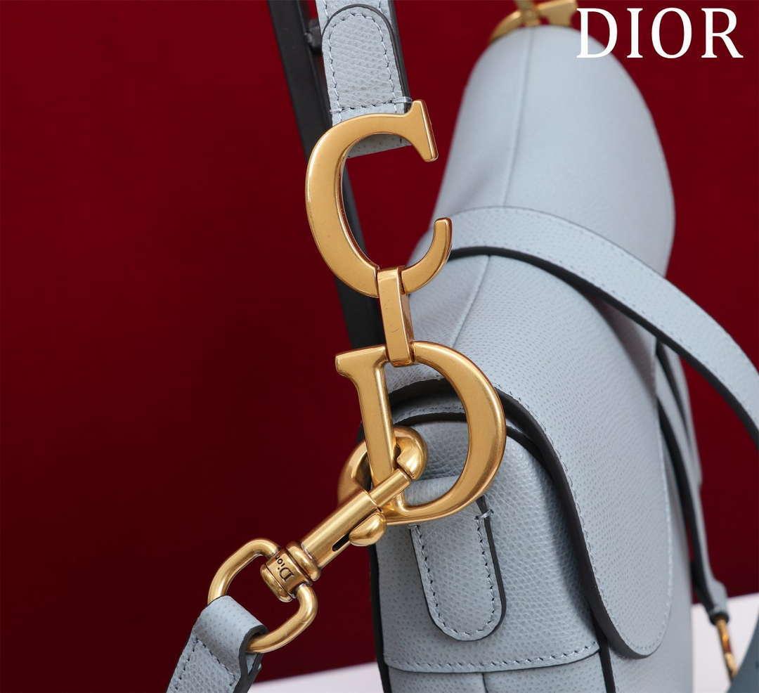 1984 - Saddle Bag With Strap Blue Grained Calfskin - GoatLV