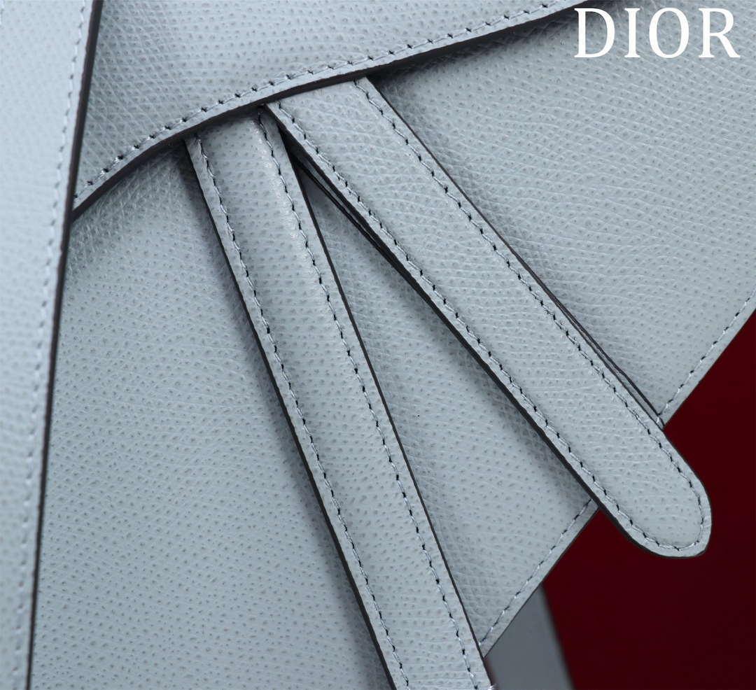 1984 - Saddle Bag With Strap Blue Grained Calfskin - GoatLV