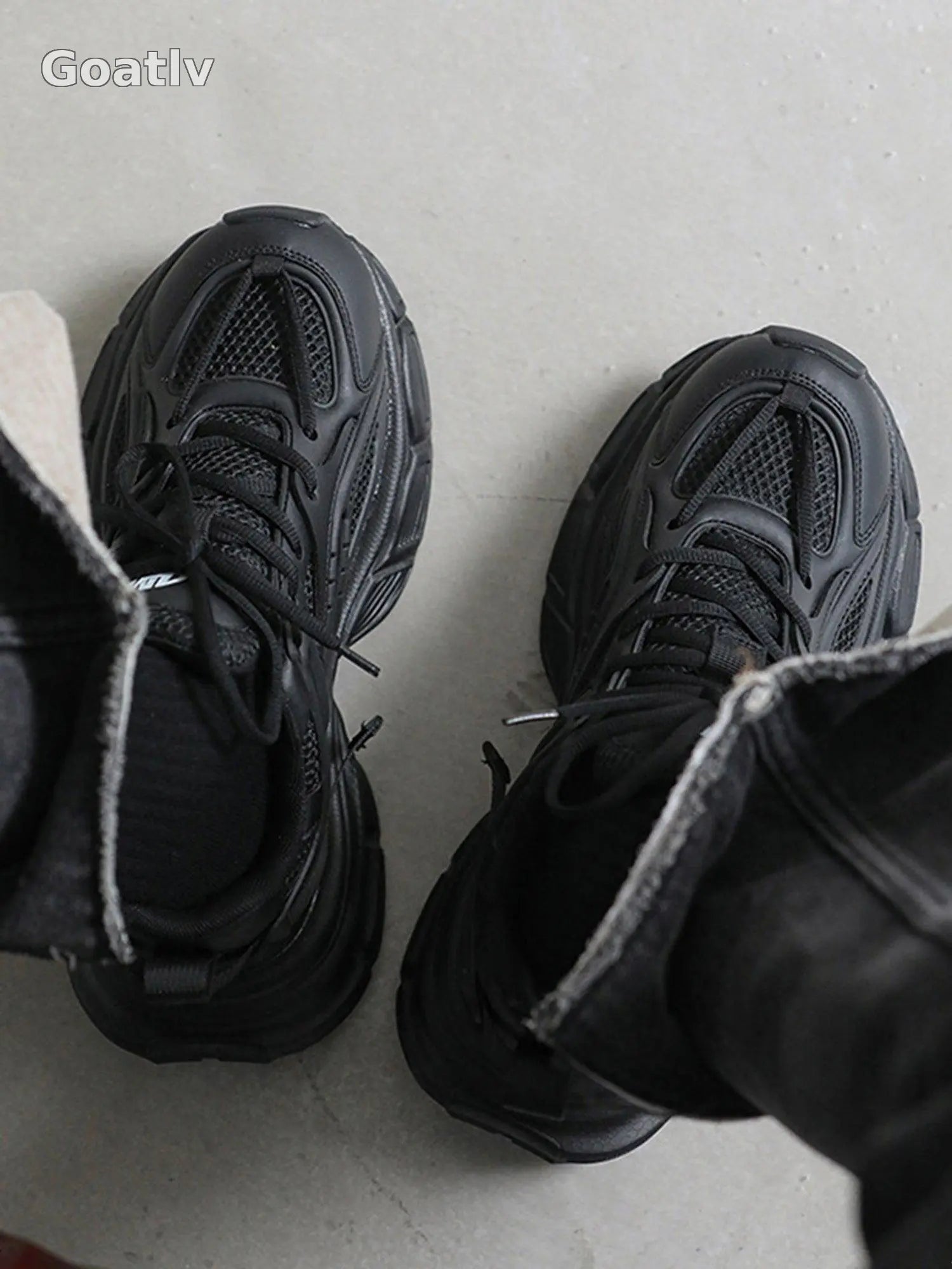 Sneakerhub Black Warrior Mesh Rap Sneakers - 2087 - Goatlv